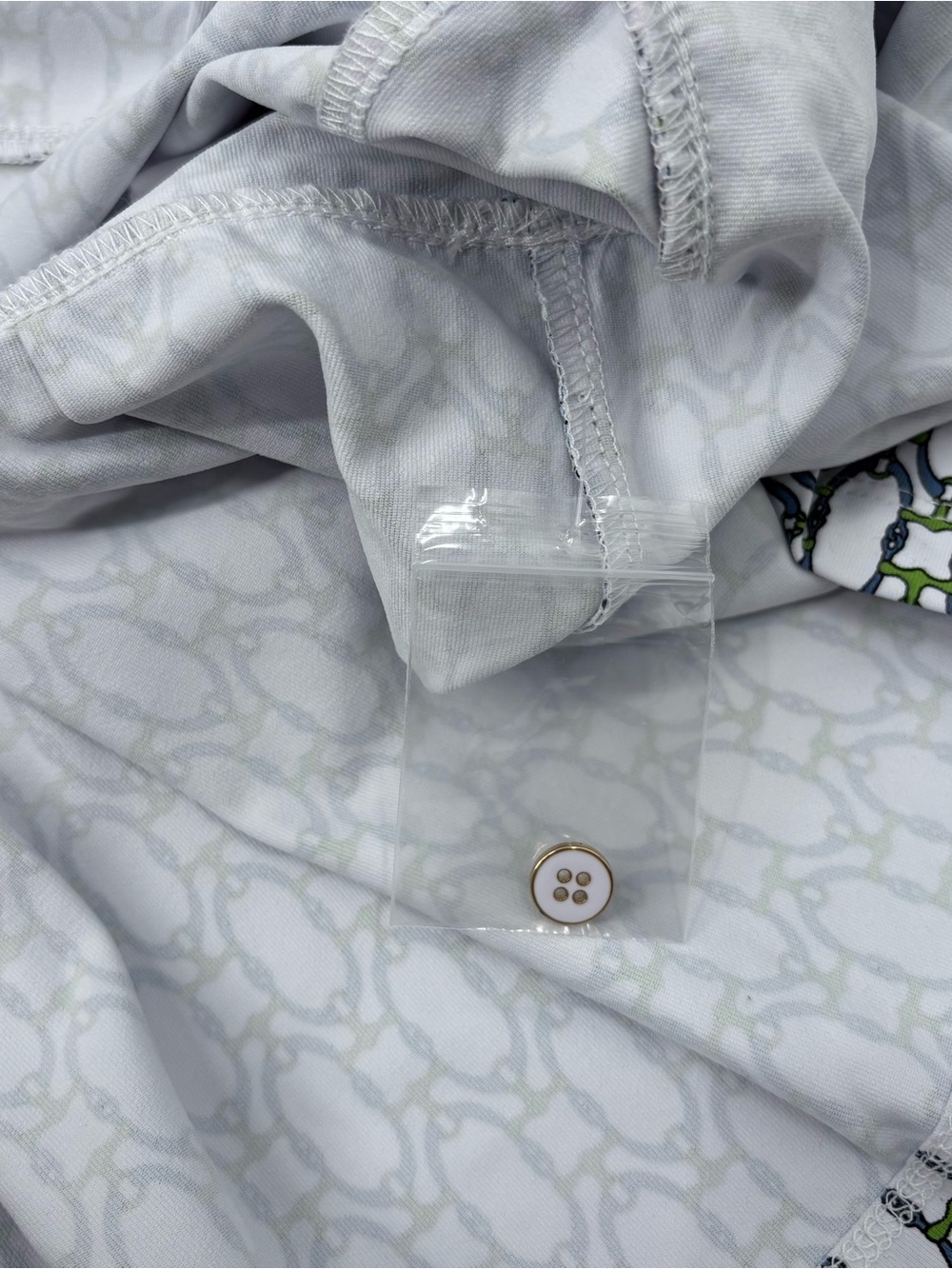J. McLaughlin White Blue Green Signet Lock Dorte Dress - Picture 14 of 16